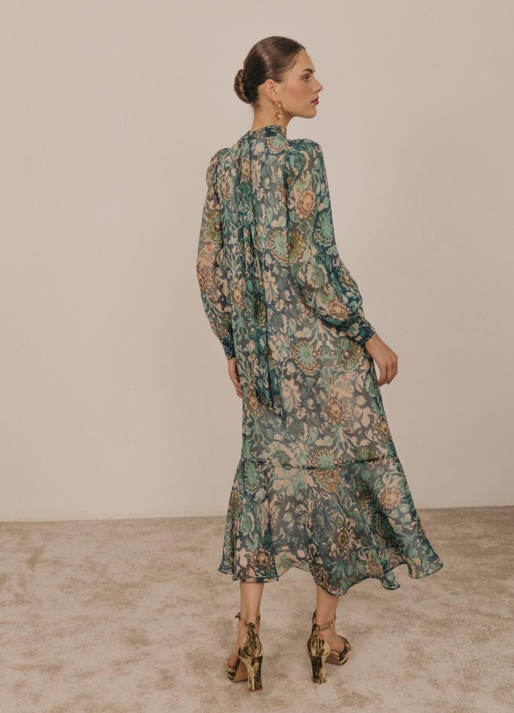 vestido MARIETTE multi teal