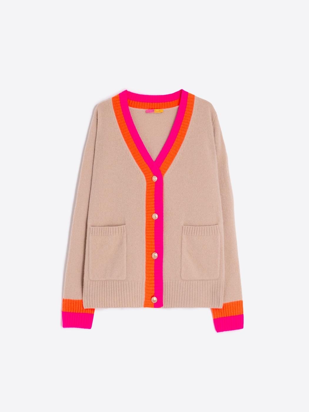 chaqueta lana 32731 beis rosa