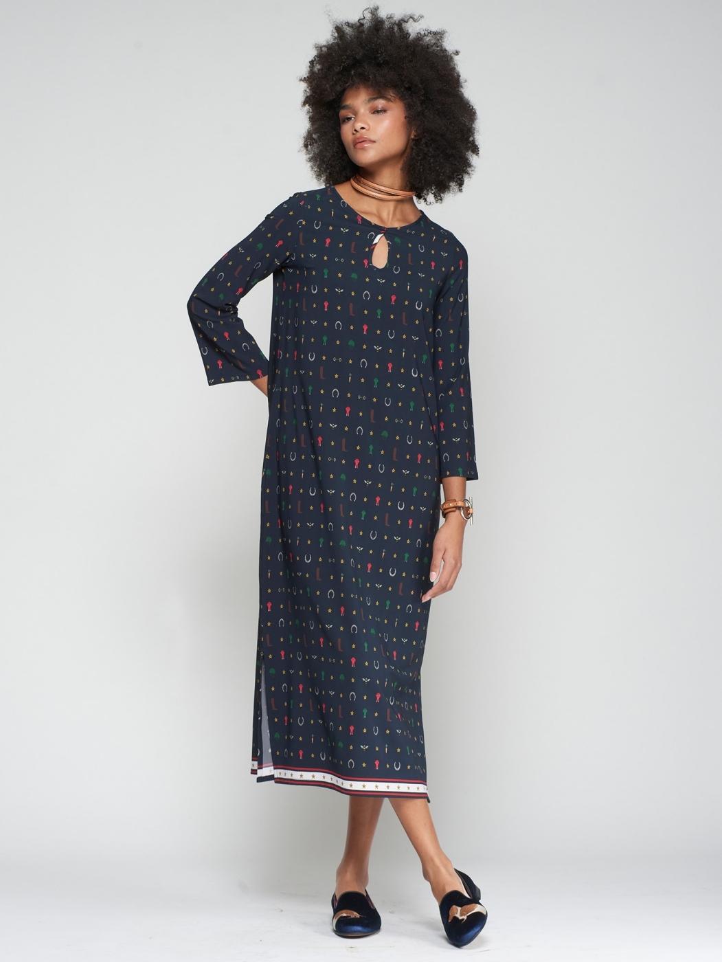 vestido 32977 hipica marino