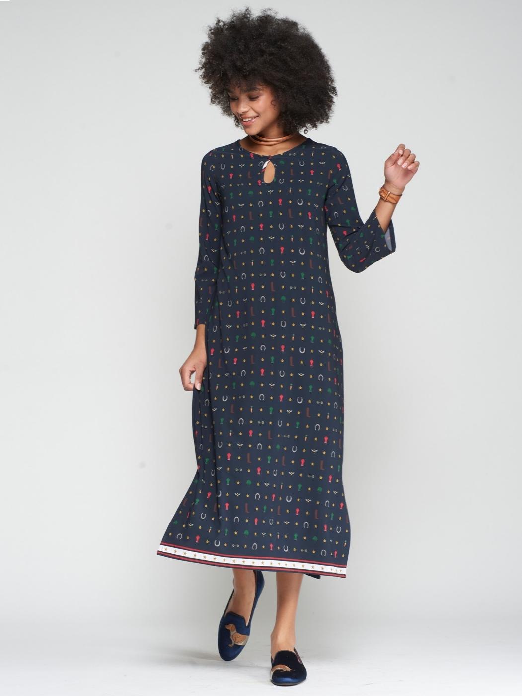 vestido 32977 hipica marino