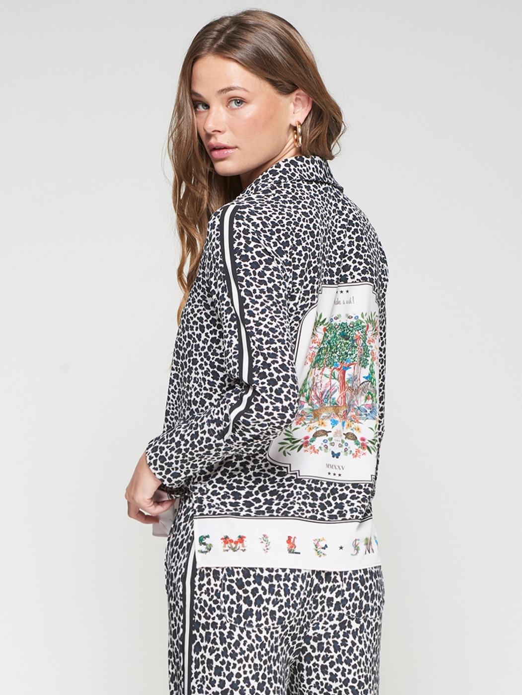 camisa 32997 print b/n