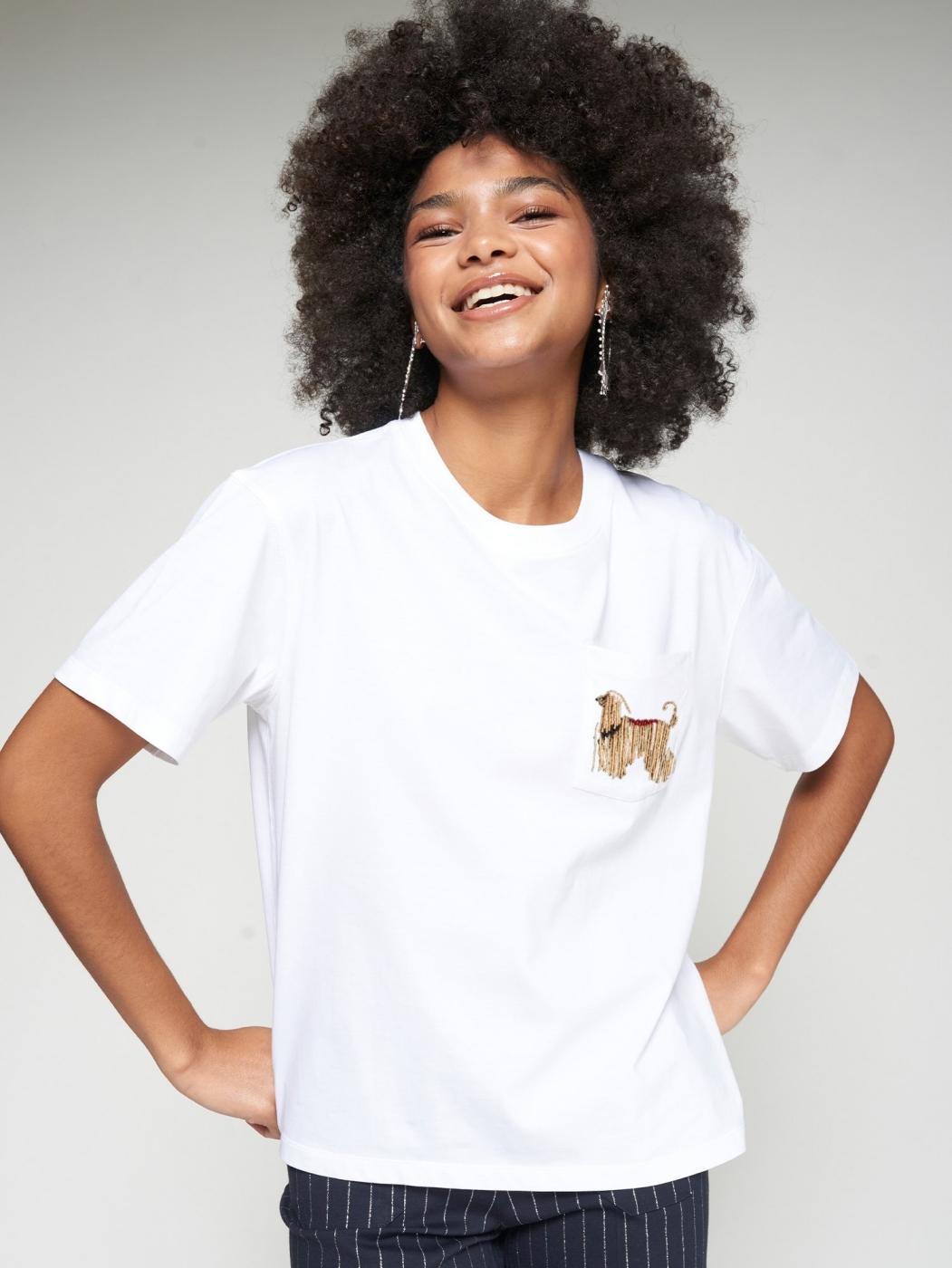 camiseta 33063 perro blanco