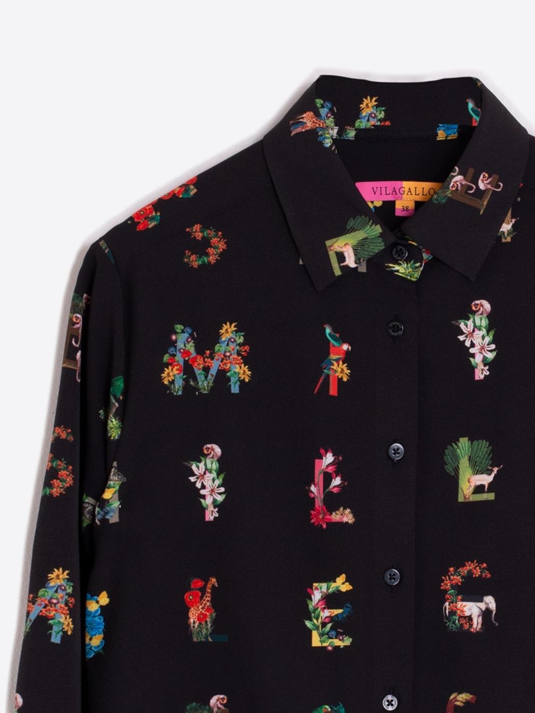 camisa 33075 smile negro