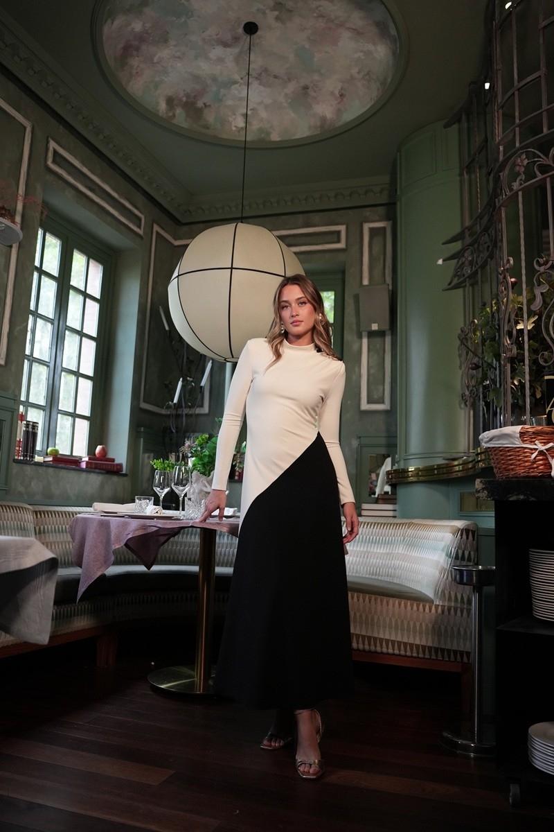 vestido kates bicolor punto