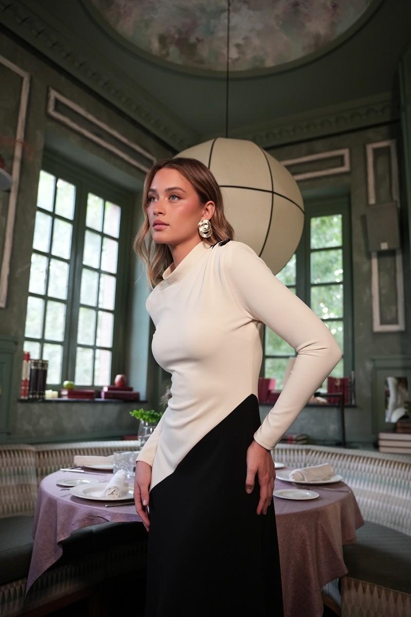 vestido kates bicolor punto